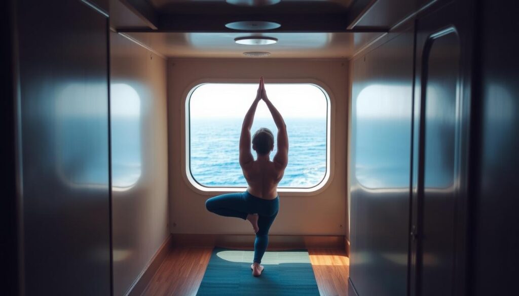 Yoga em Espaços Limitados Durante Experiência de Alto Mar